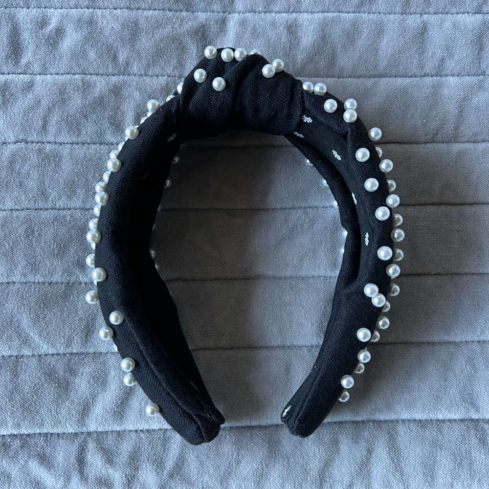 Lele sadoughi black and pearl headband